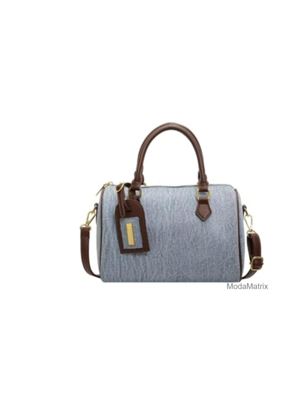 Denim Crossbody Bag with Top Handle